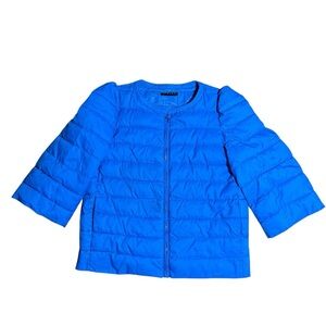 Sisley Women’s Blue Lightweight Puffer Jacket w/3/4 length Sleeves– Size US 2